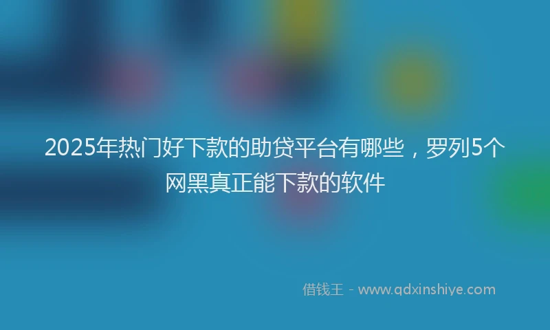 2025年热门好下款的助贷平台有哪些，罗列5个网黑真正能下款的软件