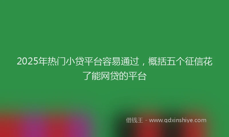 2025年热门小贷平台容易通过，概括五个征信花了能网贷的平台