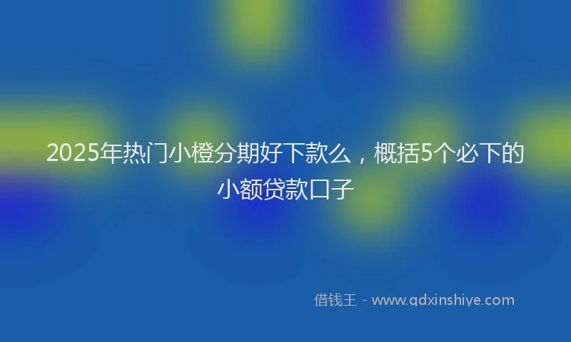 2025年热门小橙分期好下款么，概括5个必下的小额贷款口子
