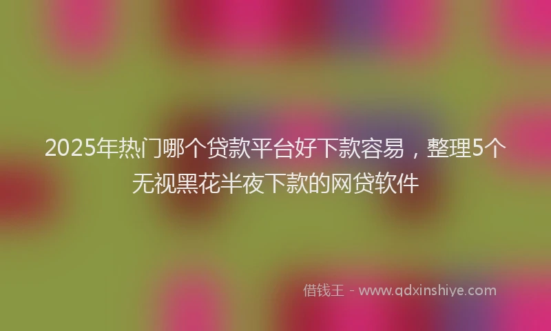 2025年热门哪个贷款平台好下款容易，整理5个无视黑花半夜下款的网贷软件