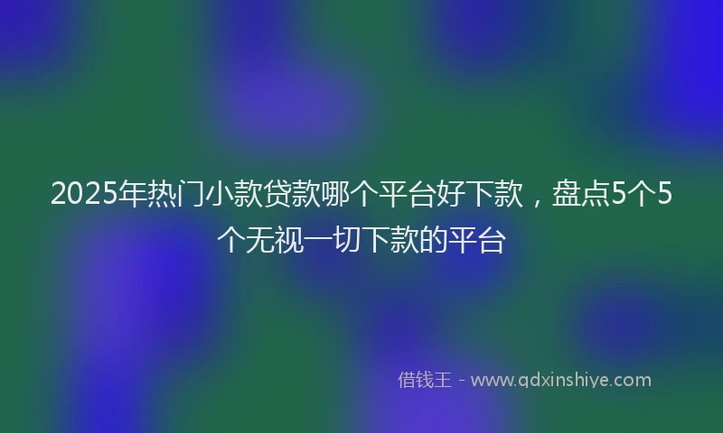 2025年热门小款贷款哪个平台好下款,盘点5个5个无视一切下款的平台