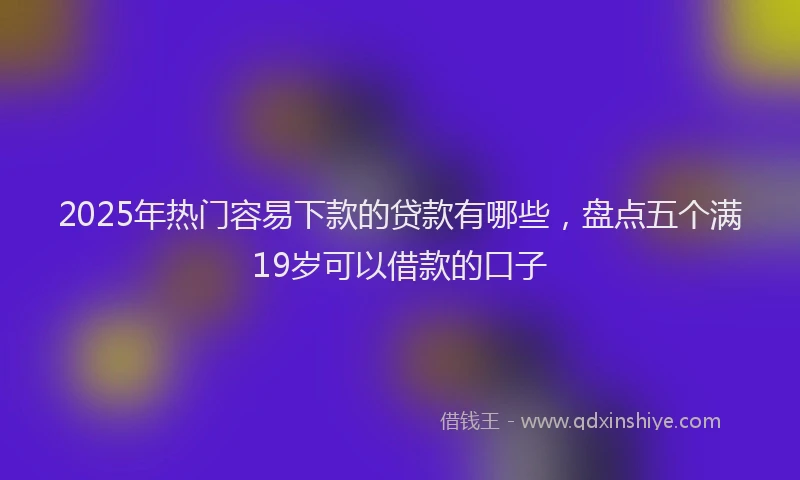 2025年热门容易下款的贷款有哪些，盘点五个满19岁可以借款的口子