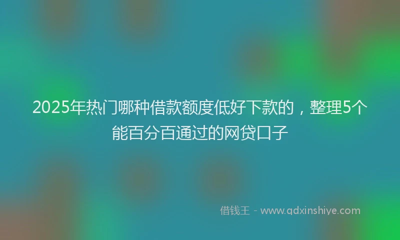 2025年热门哪种借款额度低好下款的，整理5个能百分百通过的网贷口子