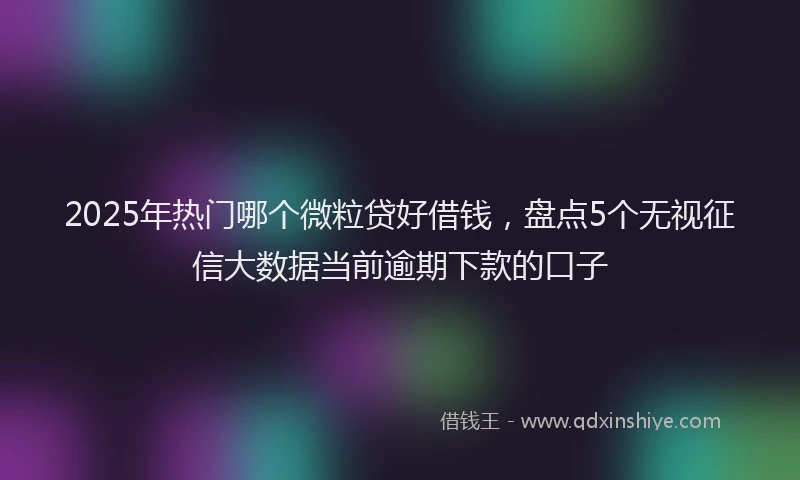 2025年热门哪个微粒贷好借钱，盘点5个无视征信大数据当前逾期下款的口子