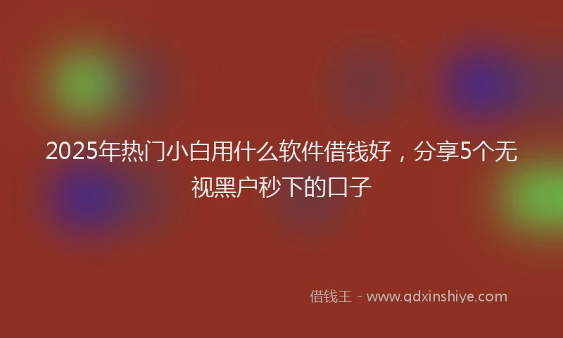 2025年热门小白用什么软件借钱好，分享5个无视黑户秒下的口子