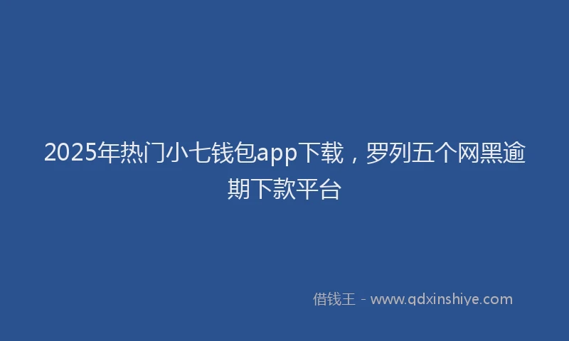 2025年热门小七钱包app下载,罗列五个网黑逾期下款平台