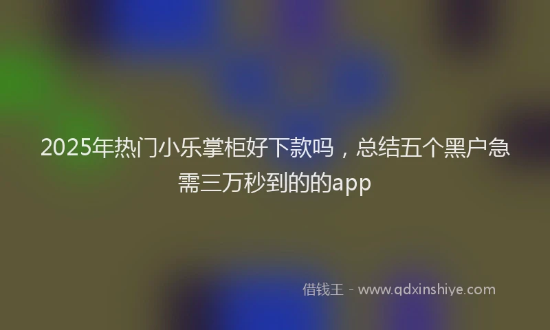 2025年热门小乐掌柜好下款吗，总结五个黑户急需三万秒到的的app
