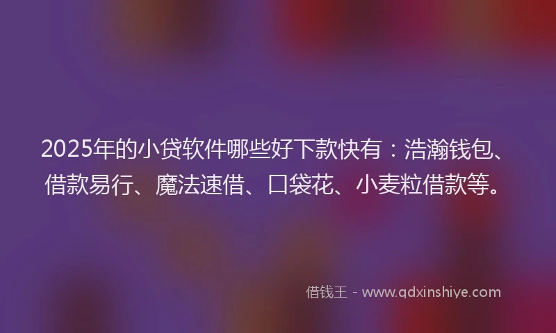 2025年的小贷软件哪些好下款快有：浩瀚钱包、借款易行、魔法速借、口袋花、小麦粒借款等。