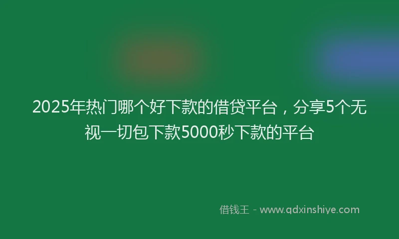 2025年热门哪个好下款的借贷平台，分享5个无视一切包下款5000秒下款的平台