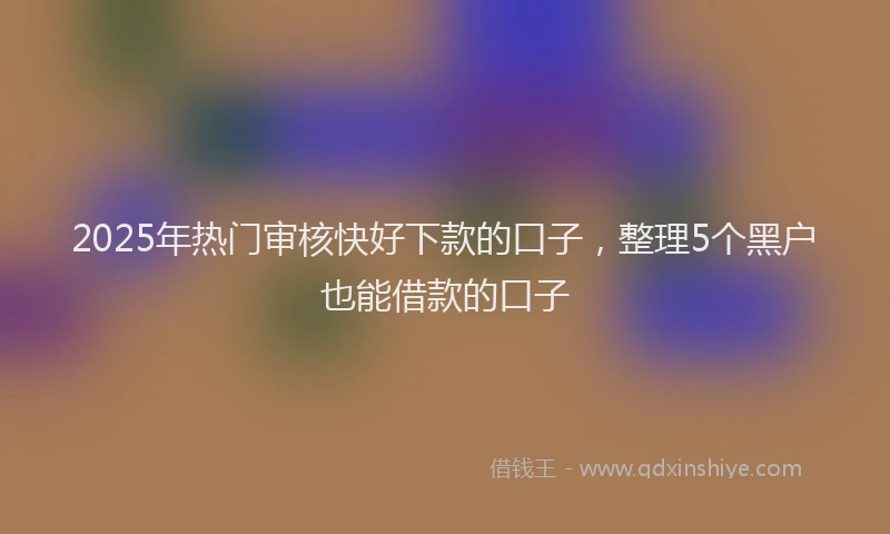 2025年热门审核快好下款的口子，整理5个黑户也能借款的口子
