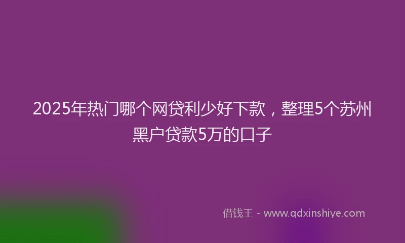 2025年热门哪个网贷利少好下款，整理5个苏州黑户贷款5万的口子