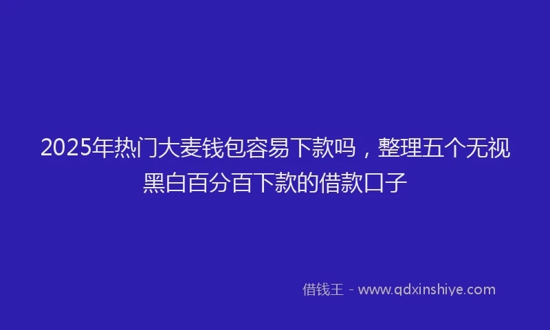 2025年热门大麦钱包容易下款吗，整理五个无视黑白百分百下款的借款口子