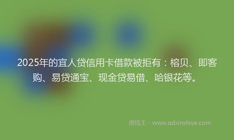 2025年的宜人贷信用卡借款被拒有：榕贝、即客购、易贷通宝、现金贷易借、哈银花等。
