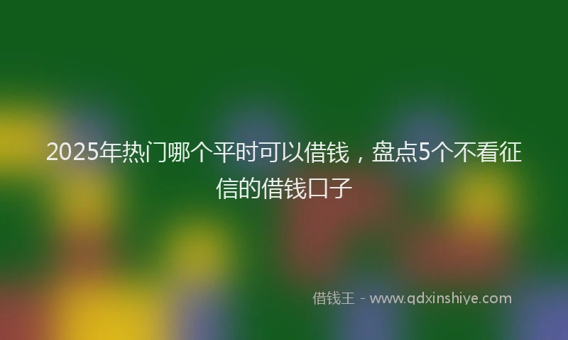 2025年热门哪个平时可以借钱，盘点5个不看征信的借钱口子