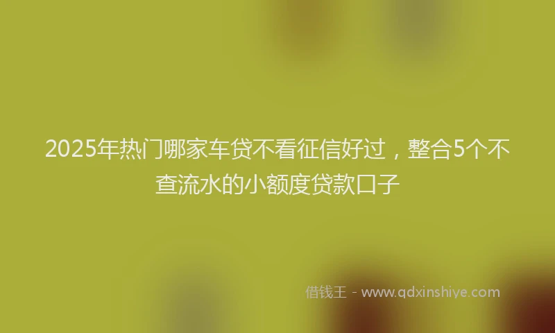 2025年热门哪家车贷不看征信好过，整合5个不查流水的小额度贷款口子