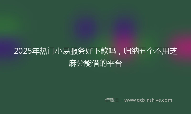 2025年热门小易服务好下款吗，归纳五个不用芝麻分能借的平台