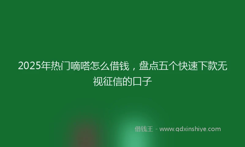2025年热门嘀嗒怎么借钱，盘点五个快速下款无视征信的口子