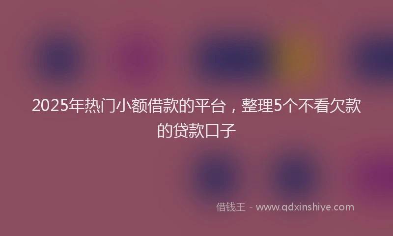 2025年热门小额借款的平台，整理5个不看欠款的贷款口子