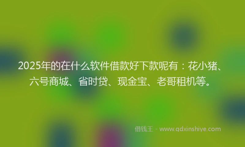2025年的在什么软件借款好下款呢有：花小猪、六号商城、省时贷、现金宝、老哥租机等。