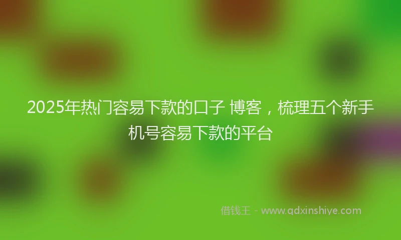 2025年热门容易下款的口子 博客，梳理五个新手机号容易下款的平台