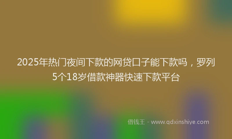 2025年热门夜间下款的网贷口子能下款吗，罗列5个18岁借款神器快速下款平台