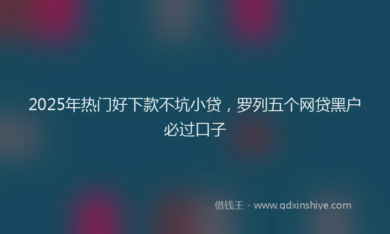 2025年热门好下款不坑小贷，罗列五个网贷黑户必过口子