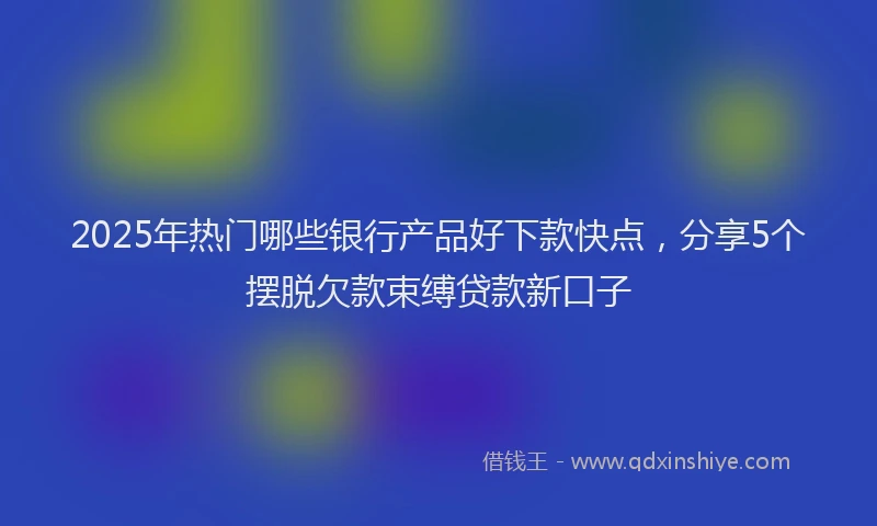 2025年热门哪些银行产品好下款快点，分享5个摆脱欠款束缚贷款新口子