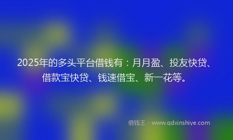 2025年的多头平台借钱有：月月盈、投友快贷、借款宝快贷、钱速借宝、新一花等。