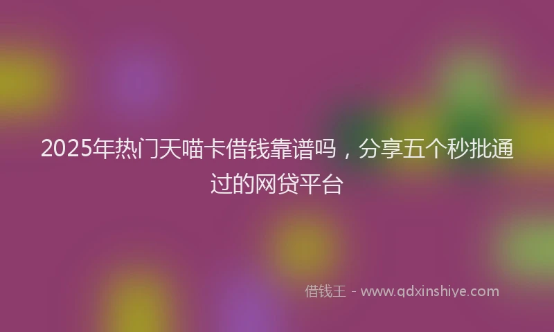 2025年热门天喵卡借钱靠谱吗，分享五个秒批通过的网贷平台