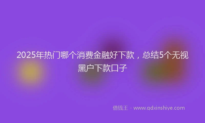 2025年热门哪个消费金融好下款，总结5个无视黑户下款口子
