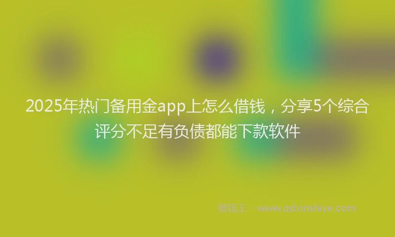 2025年热门备用金app上怎么借钱，分享5个综合评分不足有负债都能下款软件