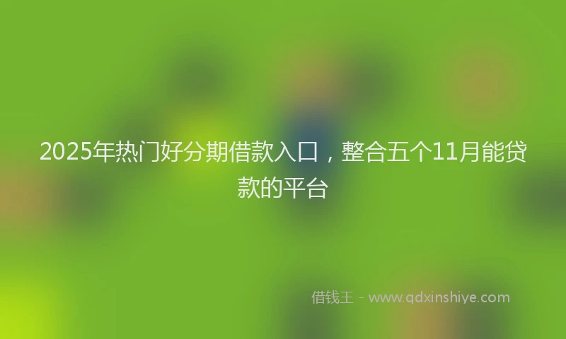2025年热门好分期借款入口，整合五个11月能贷款的平台
