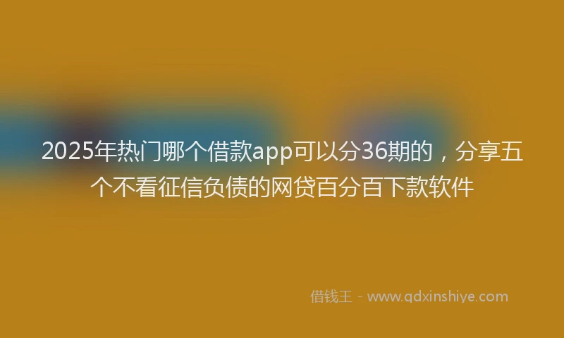 2025年热门哪个借款app可以分36期的，分享五个不看征信负债的网贷百分百下款软件