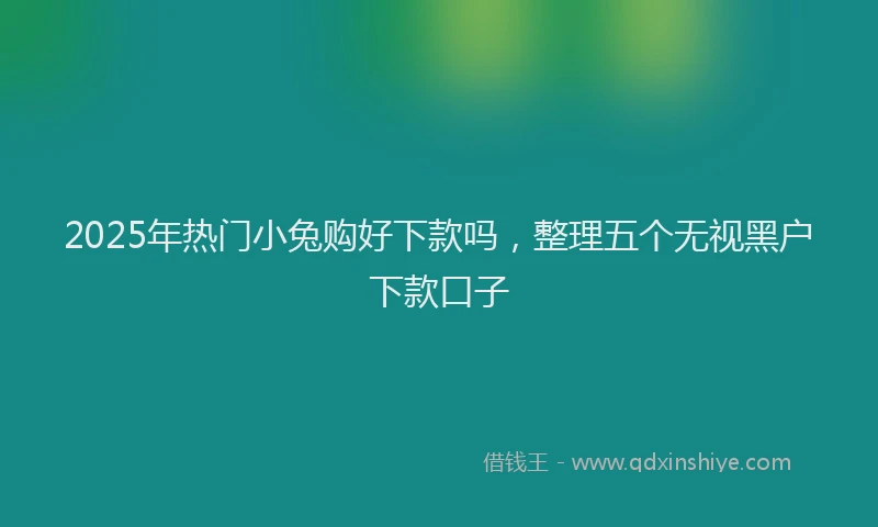 2025年热门小兔购好下款吗，整理五个无视黑户下款口子