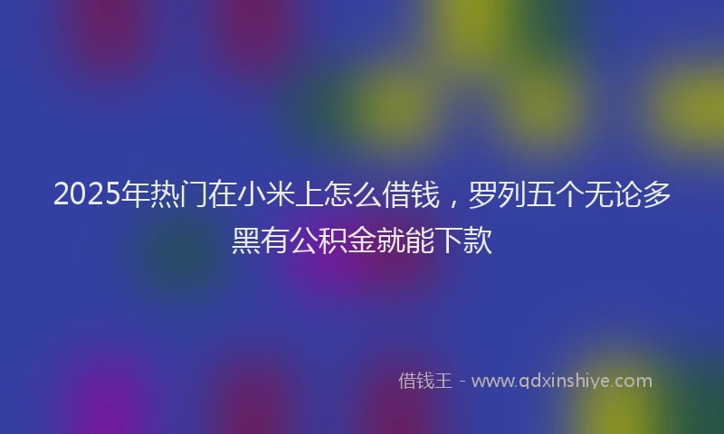 2025年热门在小米上怎么借钱，罗列五个无论多黑有公积金就能下款