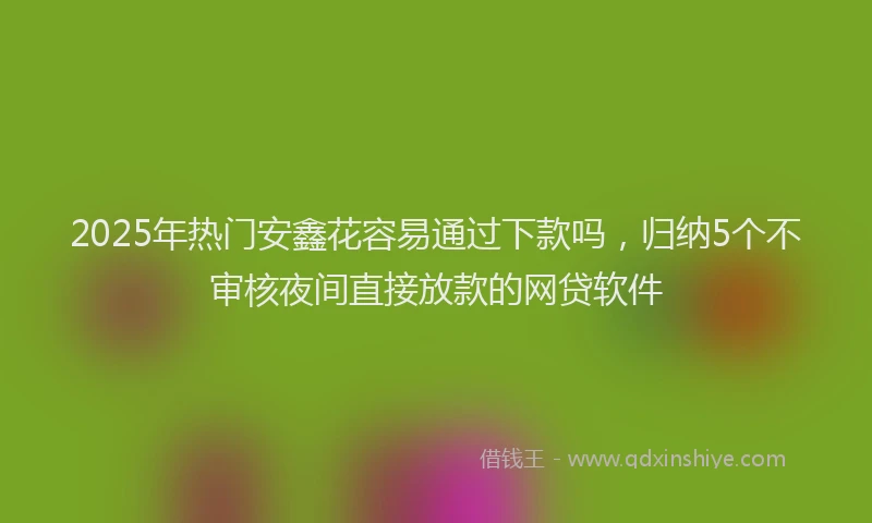 2025年热门安鑫花容易通过下款吗，归纳5个不审核夜间直接放款的网贷软件