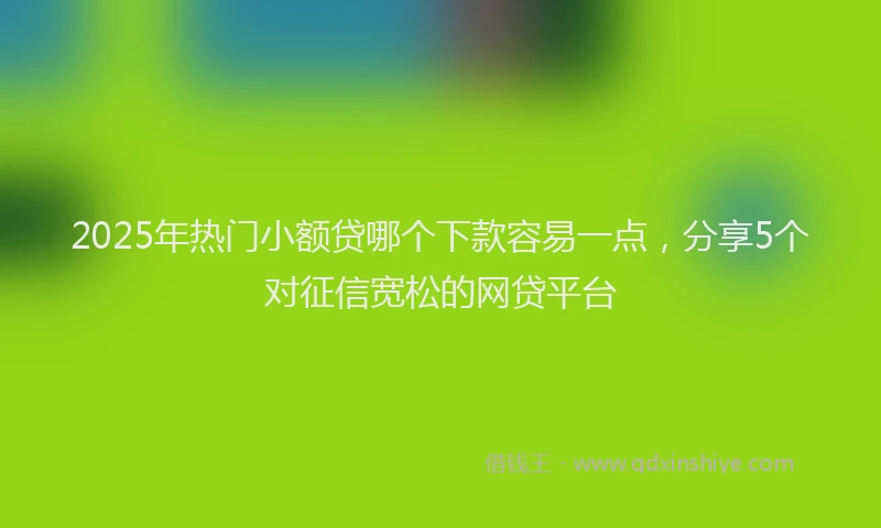 2025年热门小额贷哪个下款容易一点，分享5个对征信宽松的网贷平台