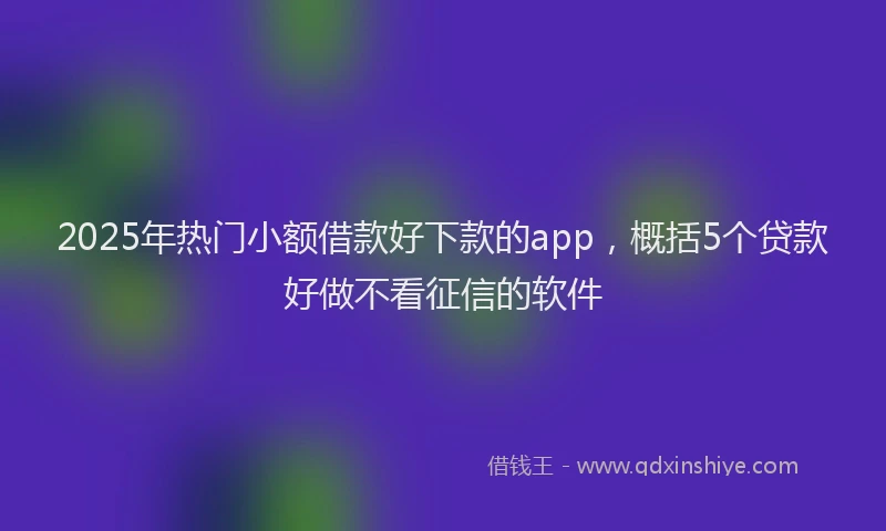 2025年热门小额借款好下款的app，概括5个贷款好做不看征信的软件