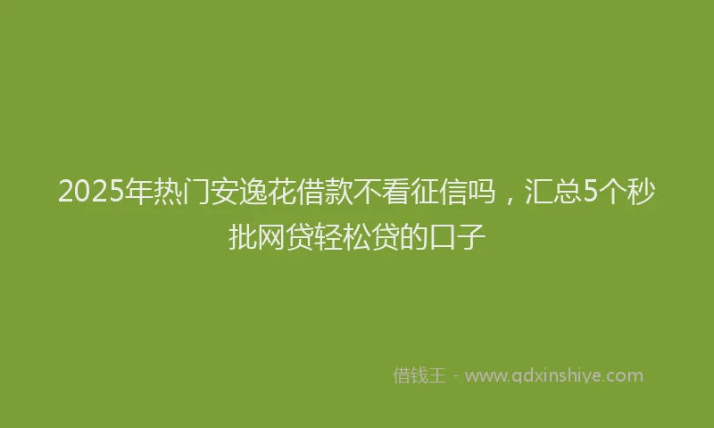 2025年热门安逸花借款不看征信吗，汇总5个秒批网贷轻松贷的口子