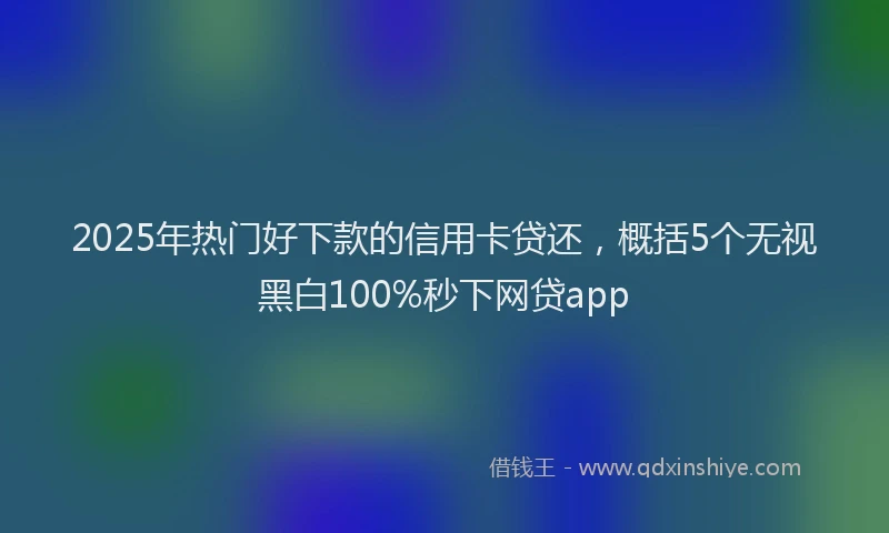 2025年热门好下款的信用卡贷还，概括5个无视黑白100%秒下网贷app