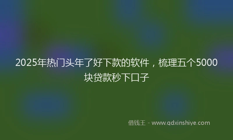 2025年热门头年了好下款的软件，梳理五个5000块贷款秒下口子