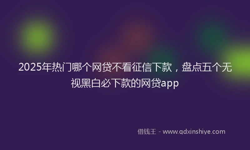 2025年热门哪个网贷不看征信下款，盘点五个无视黑白必下款的网贷app
