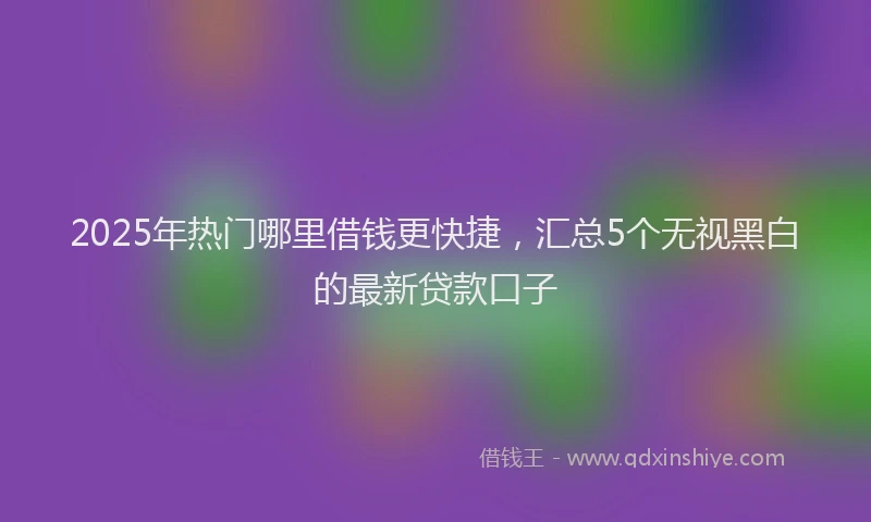 2025年热门哪里借钱更快捷，汇总5个无视黑白的最新贷款口子