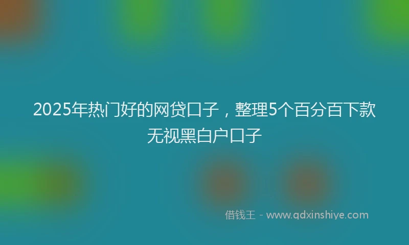 2025年热门好的网贷口子，整理5个百分百下款无视黑白户口子