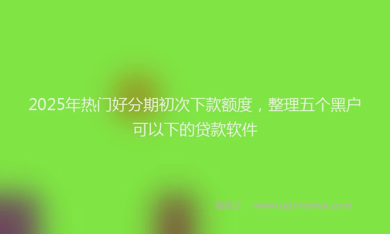 2025年热门好分期初次下款额度，整理五个黑户可以下的贷款软件