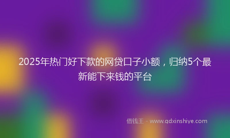 2025年热门好下款的网贷口子小额，归纳5个最新能下来钱的平台