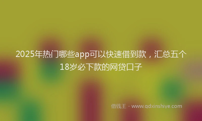 2025年热门哪些app可以快速借到款，汇总五个18岁必下款的网贷口子