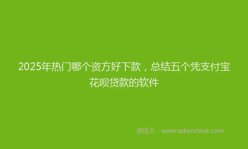 2025年热门哪个资方好下款，总结五个凭支付宝花呗贷款的软件