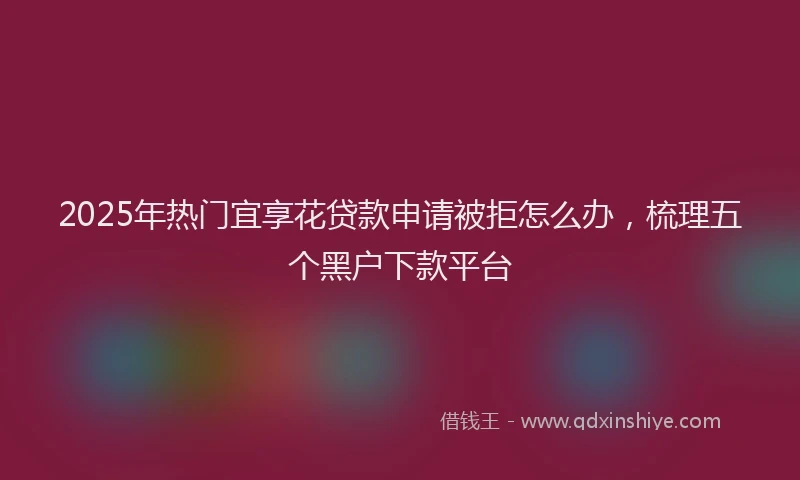 2025年热门宜享花贷款申请被拒怎么办，梳理五个黑户下款平台