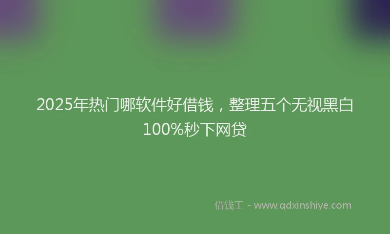 2025年热门哪软件好借钱，整理五个无视黑白100%秒下网贷